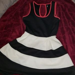 Black and White Striped Dress